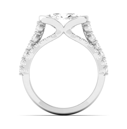 East West Half Bezel Ring - Oval Center | JR152944A