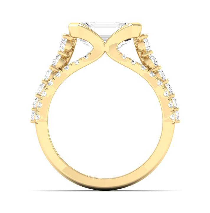 East West Half Bezel Ring - Emerald Center | JR152954A