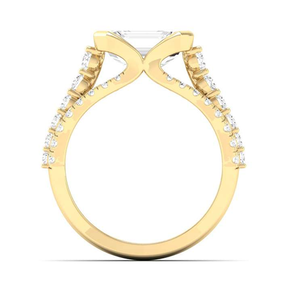 East West Half Bezel Ring - Emerald Center | JR152954A
