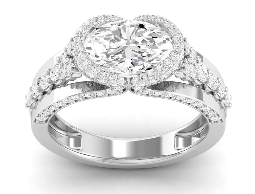 East West Half Bezel Ring - Oval Center | JR1529630