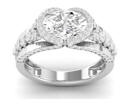East West Half Bezel Ring - Oval Center | JR1529630