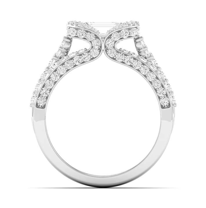 East West Half Bezel Ring - Emerald Center | JR152993H