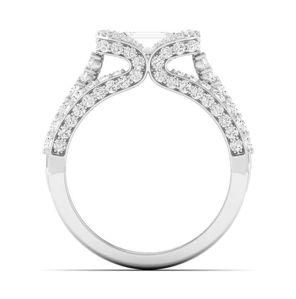 East West Half Bezel Ring - Emerald Center | JR152993H