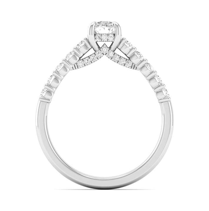Side Gallery Ring - Round Center | JR153003T