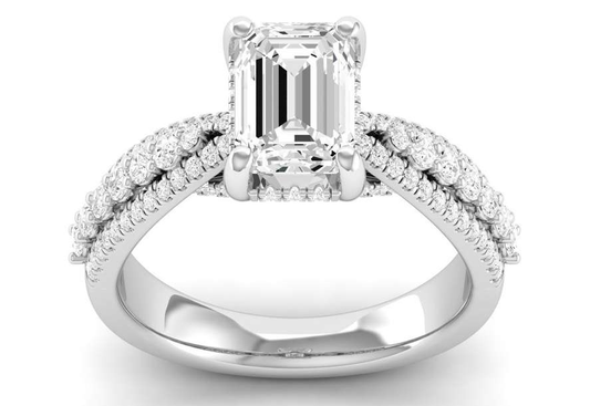 Side Gallery Ring - Emerald Center | JR1530127