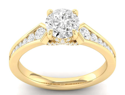 Side Gallery Ring - Round Center | JR153022H