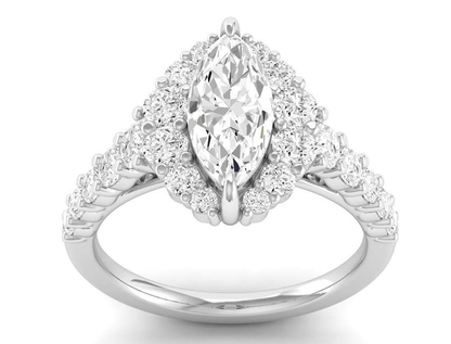 Steep Graduated Semi Halo Ring - Marquise Center | JR153063Q