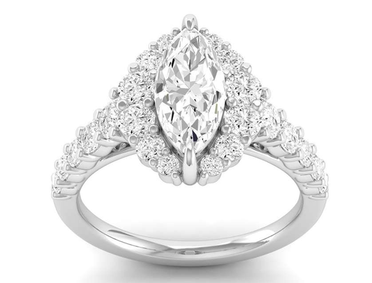 Steep Graduated Semi Halo Ring - Marquise Center | JR153063Q