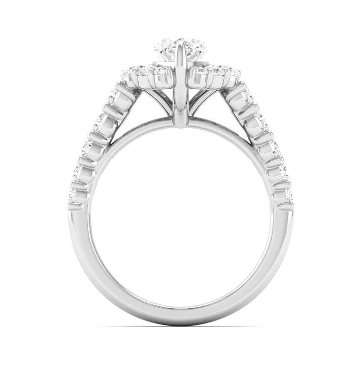 Steep Graduated Semi Halo Ring - Marquise Center | JR153063Q