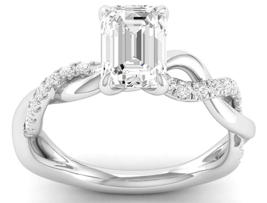 Twisted Shank Ring - Emerald Center | JR1530827
