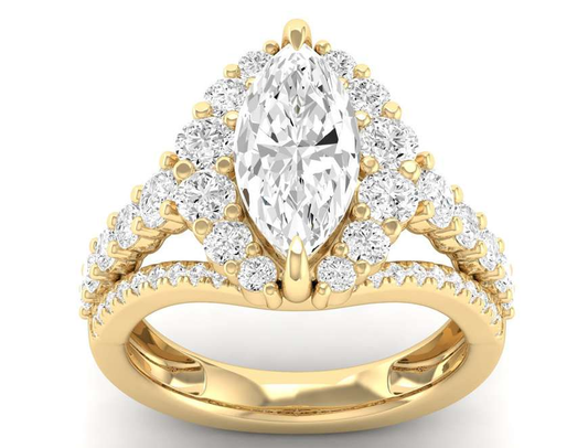 Steep Graduated Semi Halo Ring - Marquise Center | JR1530827
