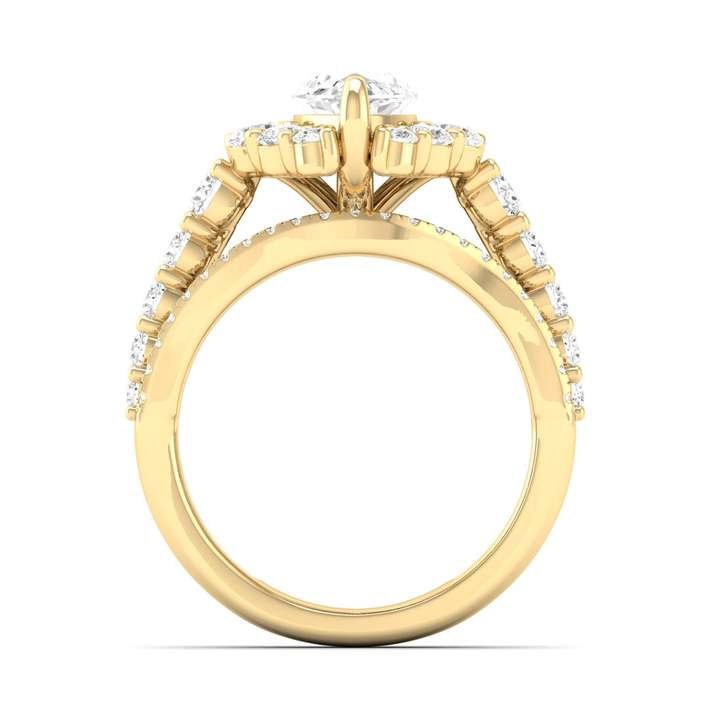 Steep Graduated Semi Halo Ring - Marquise Center | JR1530827