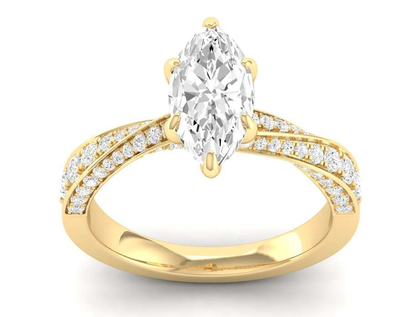 Twisted Shank Ring - Marquise Center | JR1531426
