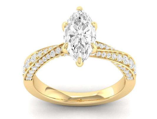 Twisted Shank Ring - Marquise Center | JR1531426