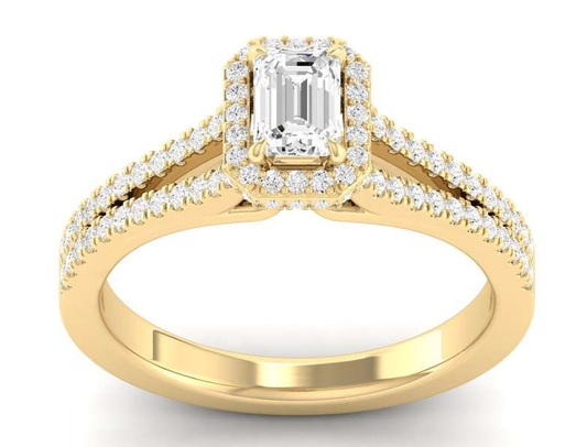 Hidden Halo & Roundel Ring - Emerald Center | JR1534510