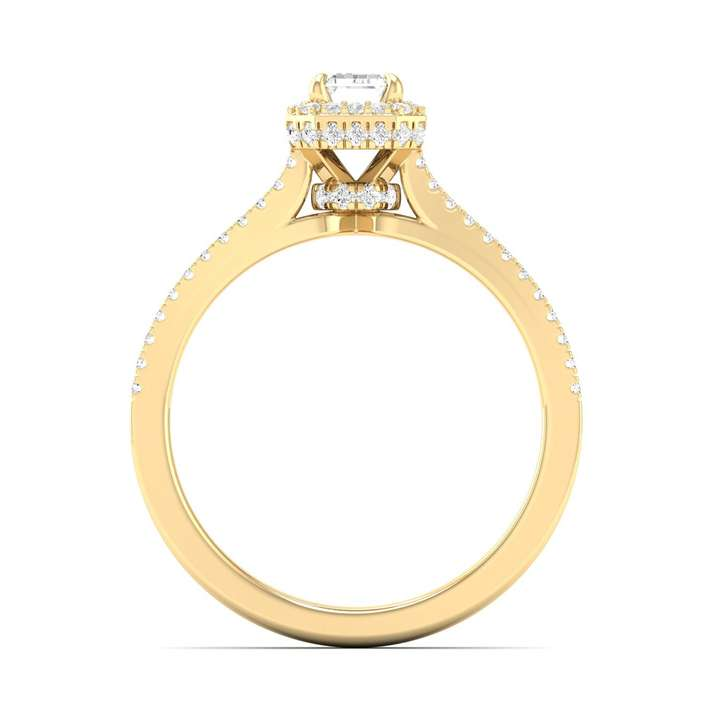 Hidden Halo & Roundel Ring - Emerald Center | JR1534510