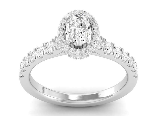 Hidden Halo & Roundel Ring - Oval Center | JR153461Q