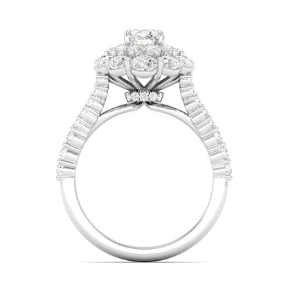 Bevel Double Halo Ring - Oval Center | JR1537130