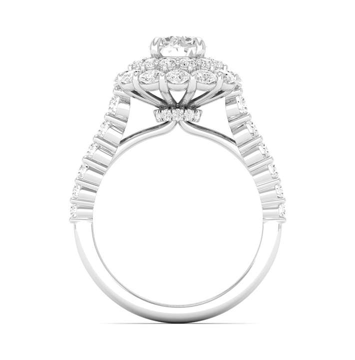 Bevel Double Halo Ring - Round Center | JR1537227