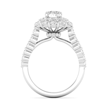 Bevel Double Halo Ring - Round Center | JR1537227