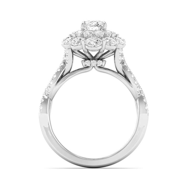 Bevel Double Halo Ring - Oval Center | JR1537627