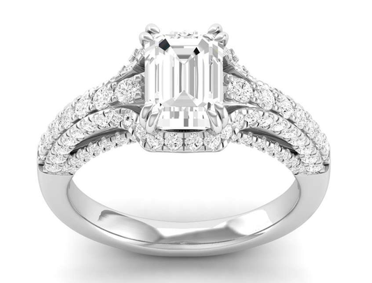 Bevel Edge Shank Ring - Emerald Center | JR1543430
