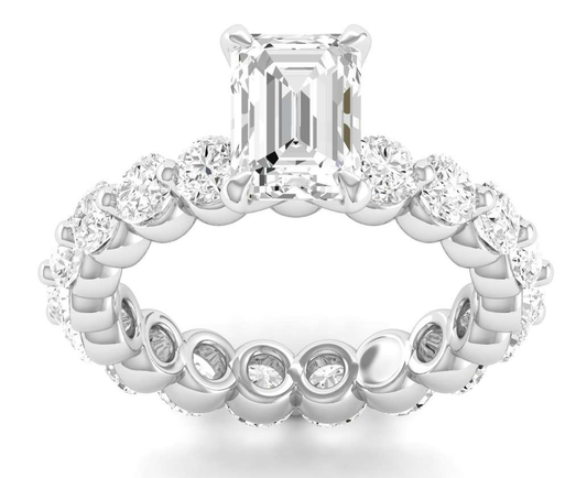 Full Eternity Shank Ring - Emerald Center | JRE18015S