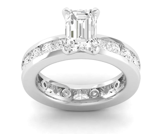 Full Eternity Shank Ring - Emerald Center | JRE18095S