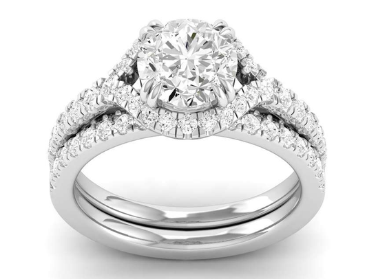 Bevel Edge Shank Ring - Round Center | JRS909330