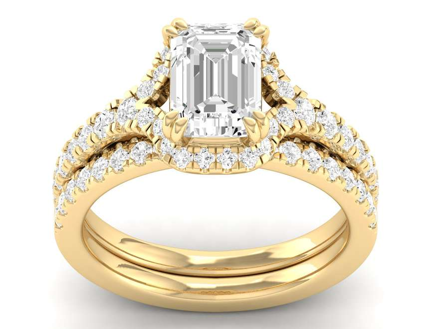 Bevel Edge Shank Ring - Emerald Center | JRS90943A