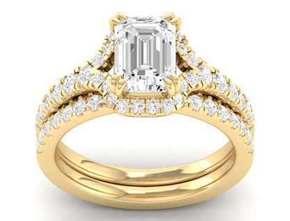 Bevel Edge Shank Ring - Emerald Center | JRS90943A