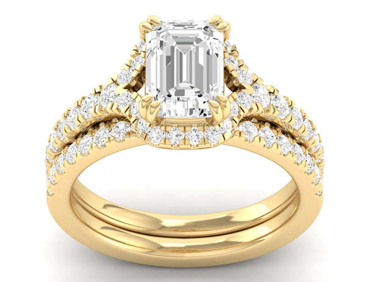 Bevel Edge Shank Ring - Emerald Center | JRS90943A