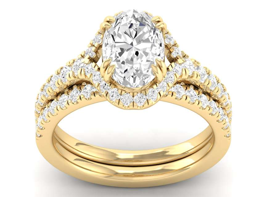 Bevel Edge Shank Ring - Oval Center | JRS90943A