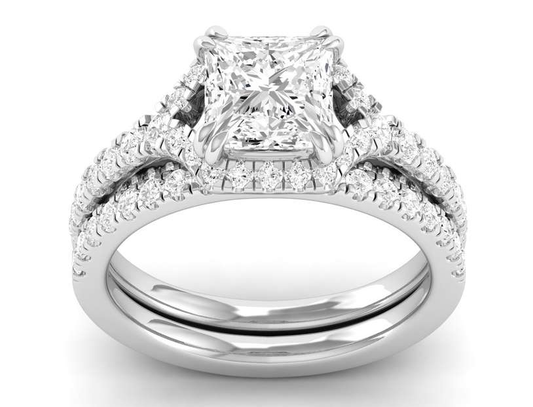 Bevel Edge Shank Ring - Princess Center | JRS909530
